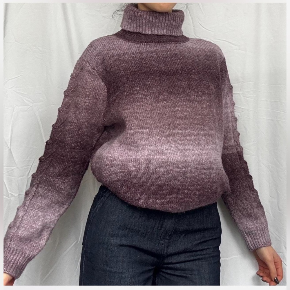 Simply Vera Vera Wang Ombre Plum Turtleneck Sweater